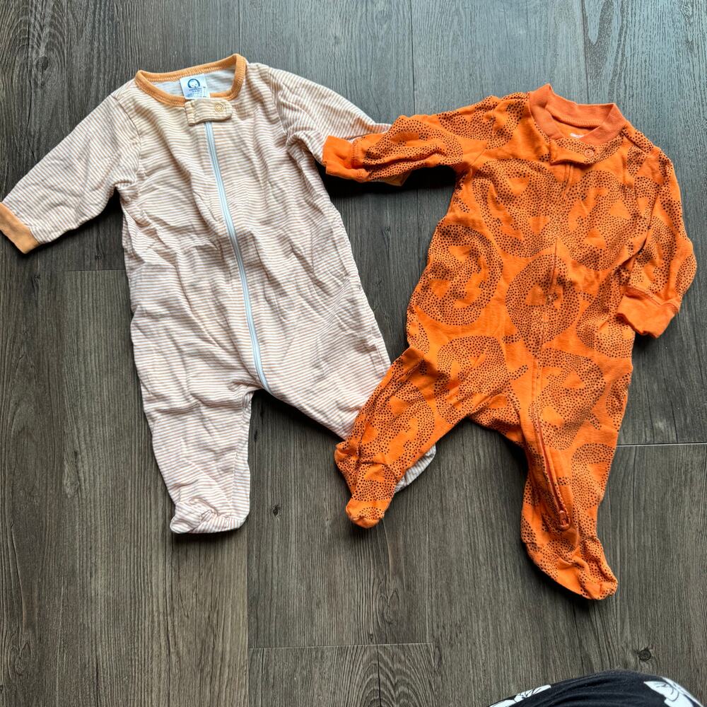 Baby Boy 3 Month Halloween Infant Footed Bundle Lot of 2 Pajama PJ Sleepwear Set